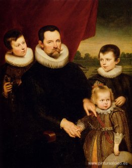 Retrato de un noble y tres niños. Retrato de un noble y tres niños.