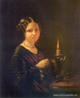 chica con una vela chica con una vela