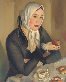 mujer con manzana mujer con manzana