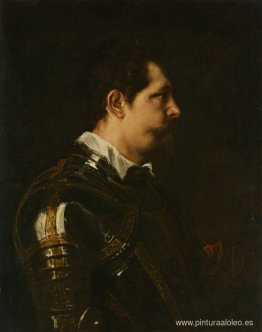 Retrato de un comandante militar de perfil, largo de busto, con Retrato de un comandante militar de perfil, largo de busto, con