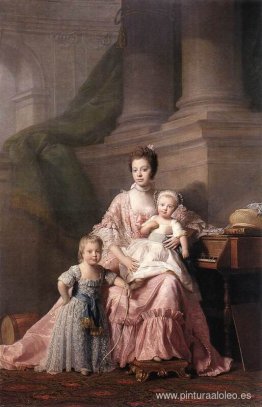La reina Carlota con sus dos hijos La reina Carlota con sus dos hijos