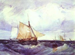 Un cúter y otros barcos en una fuerte brisa Un cúter y otros barcos en una fuerte brisa