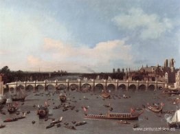 Puente de Westminster desde el norte el día del alcalde Puente de Westminster desde el norte el día del alcalde