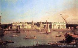 Londres: Hospital de Greenwich desde la orilla norte del Támesis Londres: Hospital de Greenwich desde la orilla norte del Támesis