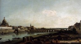 Dresde desde la margen derecha del Elba, encima del Augustusbrüc Dresde desde la margen derecha del Elba, encima del Augustusbrüc