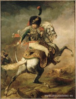 Oficial de los cazadores cargando a caballo Oficial de los cazadores cargando a caballo