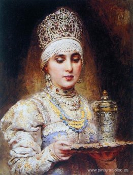 Boyaryshnya con una bandeja Boyaryshnya con una bandeja