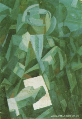 Composición cubista: retrato de una persona sentada sosteniendo Composición cubista: retrato de una persona sentada sosteniendo