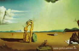 Desnudo en el paisaje del desierto Desnudo en el paisaje del desierto