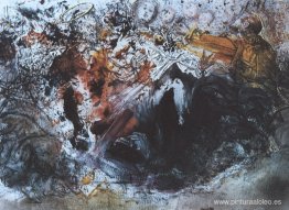 San Salvador y Antonio Gaudí luchando por la Corona de la Virgen San Salvador y Antonio Gaudí luchando por la Corona de la Virgen