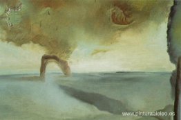 Paisaje con roca en forma de arco de triunfo. Paisaje con roca en forma de arco de triunfo.