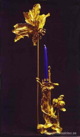 Polilla y llama. candelabro Polilla y llama. candelabro