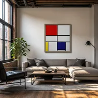 Composición C (No.III) con Rojo, Amarillo y Azul — Loft moderno