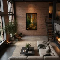 Avenida de los Álamos al atardecer  — Loft moderno