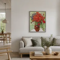 Amapolas y margaritas rojas — Casa escandinava