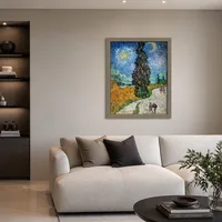 Camino con cipreses — Residencia contemporánea