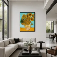 Naturaleza muerta - Jarrón con doce girasoles  — Residencia contemporánea