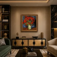 Jarrón con Amapolas Rojas — Apartamento Art Déco
