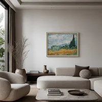 Campo de trigo con ciprés — Residencia contemporánea