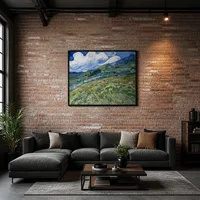 Campo de trigo con montañas al fondo  — Loft moderno