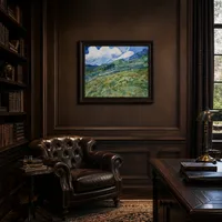 Campo de trigo con montañas al fondo  — Biblioteca clásica