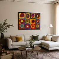 Estudio de color: cuadrados con círculos concéntricos — Loft moderno