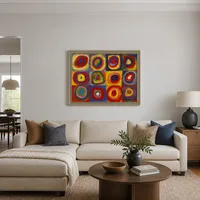 Estudio de color: cuadrados con círculos concéntricos — Casa escandinava