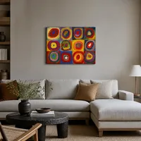Estudio de color: cuadrados con círculos concéntricos — Apartamento parisino
