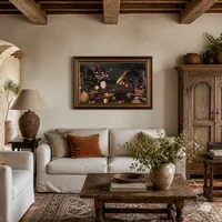 Bodegón con flores y frutas — Villa italiana