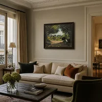 Adolphe Monet leyendo en el jardín — Apartamento parisino
