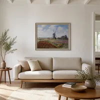 Campos de tulipanes con el molino de viento de Rijnsburg — Casa escandinava