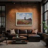 Campos de tulipanes con el molino de viento de Rijnsburg — Loft moderno