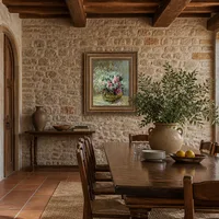 Flores en una maceta — Villa italiana