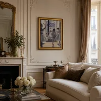 Tres bailarines en una sala de ejercicios. — Apartamento parisino