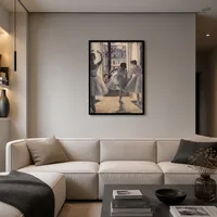 Tres bailarines en una sala de ejercicios. — Residencia contemporánea