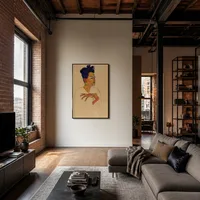 Autorretrato con las manos en el pecho — Loft moderno