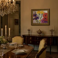 Iris y amapolas — Comedor de château