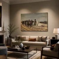 1814. Campagne de France (Napoleón y su personal regresando de S — Interior de museo