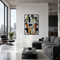 mujer con un gato — Loft moderno