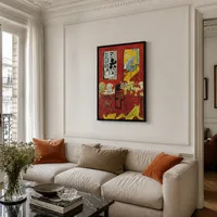 Interior rojo grande — Apartamento parisino