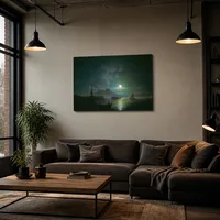 La Bahía de Nápoles en una noche de luna. Vesubio — Loft moderno