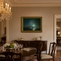 La Bahía de Nápoles en una noche de luna. Vesubio — Comedor de château