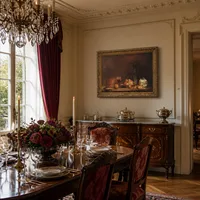 Bodegón con tarro de aceitunas — Comedor de château