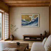 Una versión coloreada de la Gran Ola. — Habitación de estilo japonés