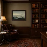 Paisaje marino con velero en mar agitado — Biblioteca clásica