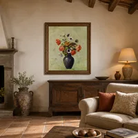 Anémonas y amapolas en un jarrón. — Villa italiana