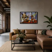Naturaleza muerta con calavera de toro. — Loft moderno