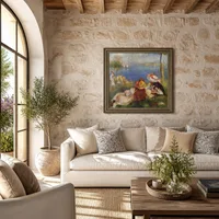 Chicas en la orilla del mar — Casa mediterránea