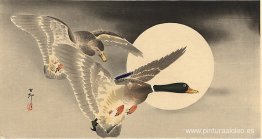 Gansos en vuelo antes de la luna llena Gansos en vuelo antes de la luna llena