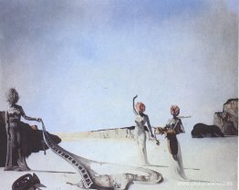 Tres mujeres con cabezas de flores encontrando la piel de un Tres mujeres con cabezas de flores encontrando la piel de un